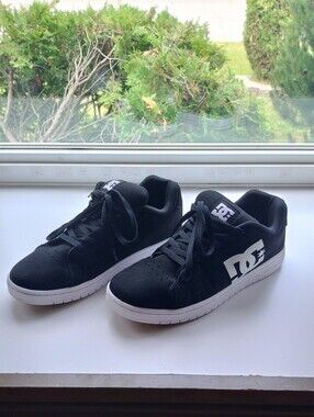 DC Black Low-Top Skate Sneakers with White Logo